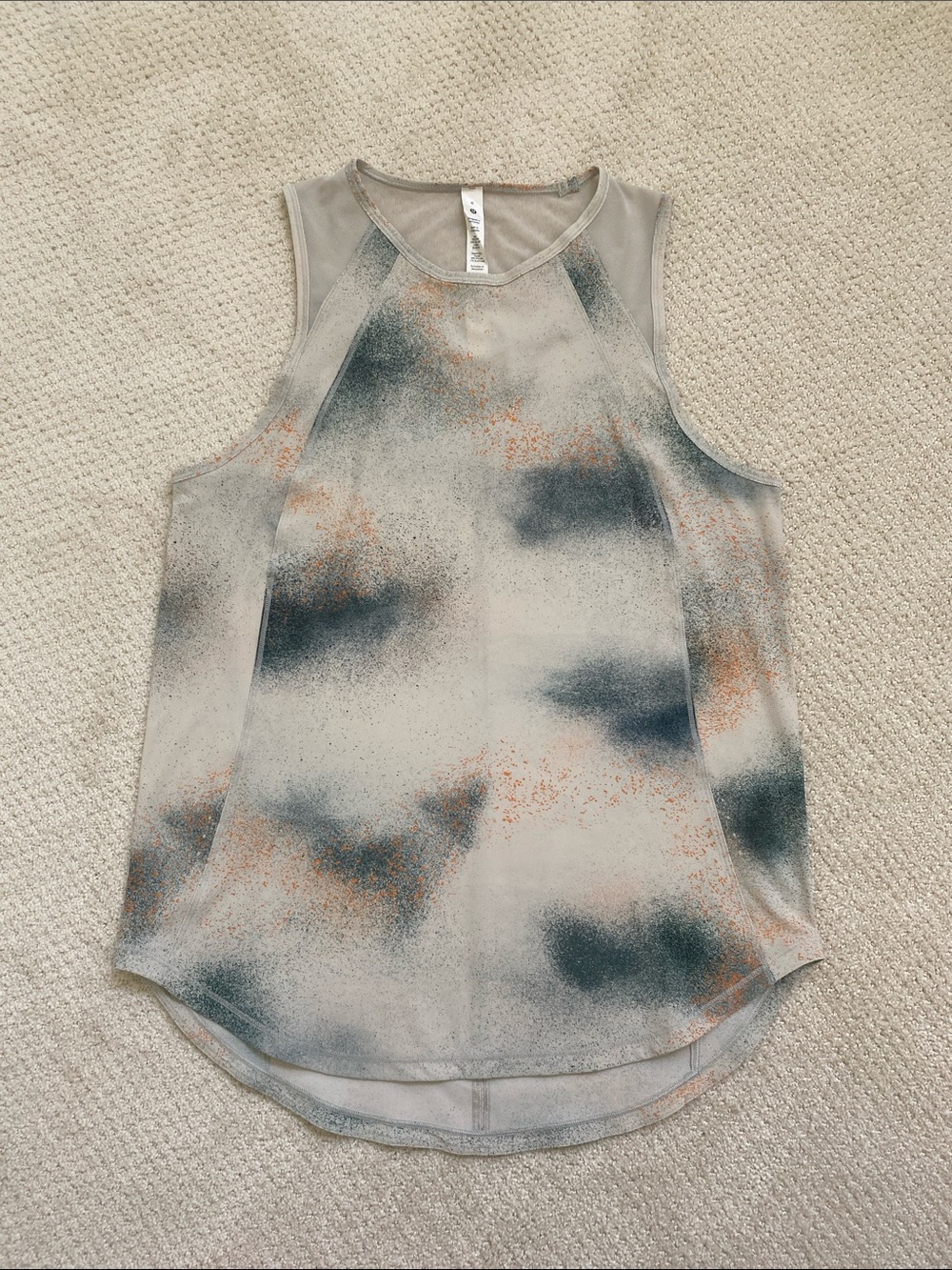 Lululemon Workout Sculpt Tank Top Mesh Racerback Athletic Spray Camo Gray